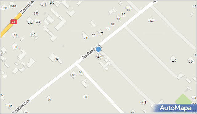 Szczebrzeszyn, Nadrzeczna, 94A, mapa Szczebrzeszyn