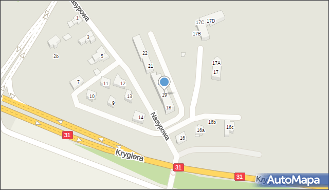 Szczecin, Nasypowa, 19, mapa Szczecina