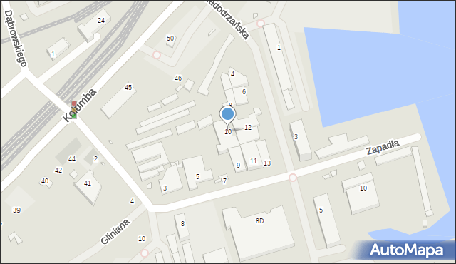 Szczecin, Nadodrzańska, 10, mapa Szczecina