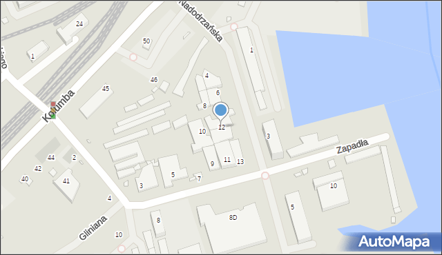 Szczecin, Nadodrzańska, 12, mapa Szczecina