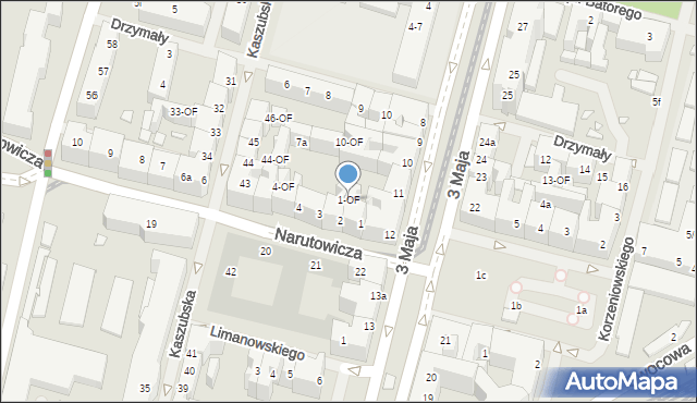 Szczecin, Narutowicza Gabriela, 1-OF, mapa Szczecina