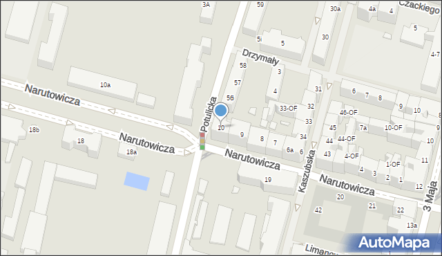 Szczecin, Narutowicza Gabriela, 10, mapa Szczecina