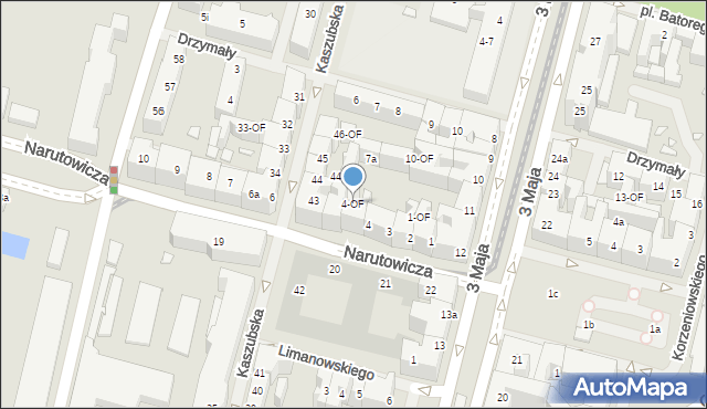 Szczecin, Narutowicza Gabriela, 4-OF, mapa Szczecina