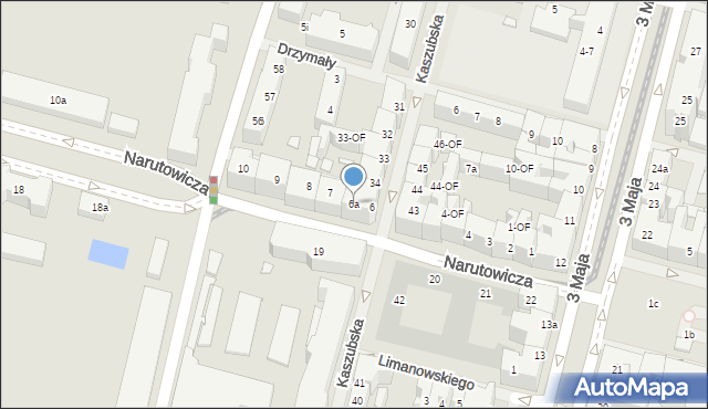 Szczecin, Narutowicza Gabriela, 6a, mapa Szczecina