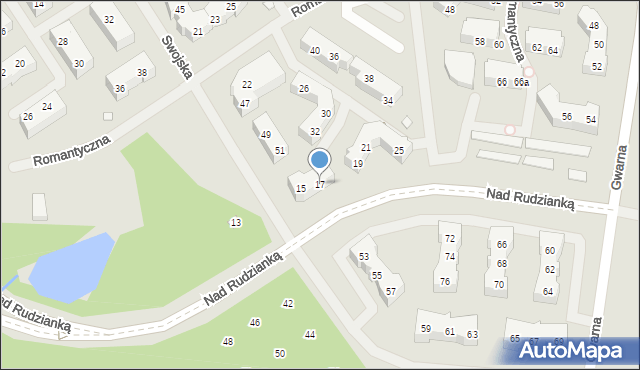 Szczecin, Nad Rudzianką, 17, mapa Szczecina