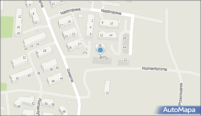 Szczecin, Nastrojowa, 18, mapa Szczecina