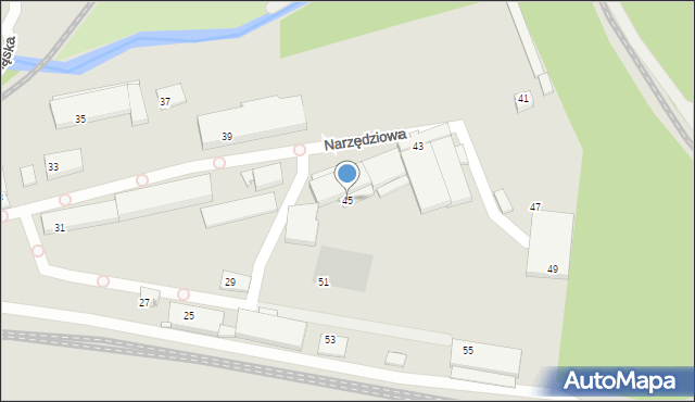 Szczecin, Narzędziowa, 45, mapa Szczecina