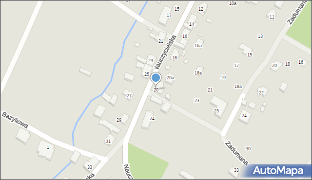 Szczecin, Nauczycielska, 20, mapa Szczecina