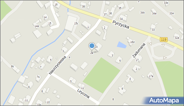 Szczecin, Nauczycielska, 2a, mapa Szczecina