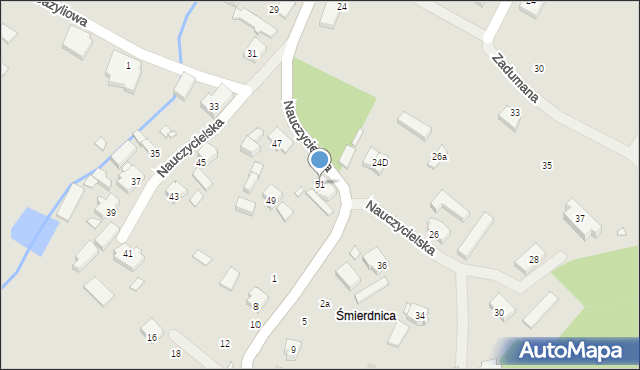 Szczecin, Nauczycielska, 51, mapa Szczecina