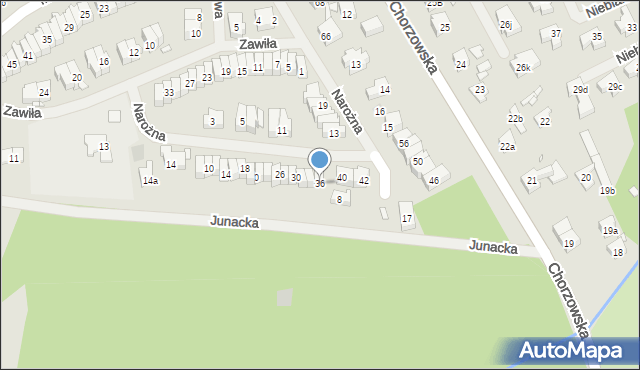 Szczecin, Narożna, 36, mapa Szczecina