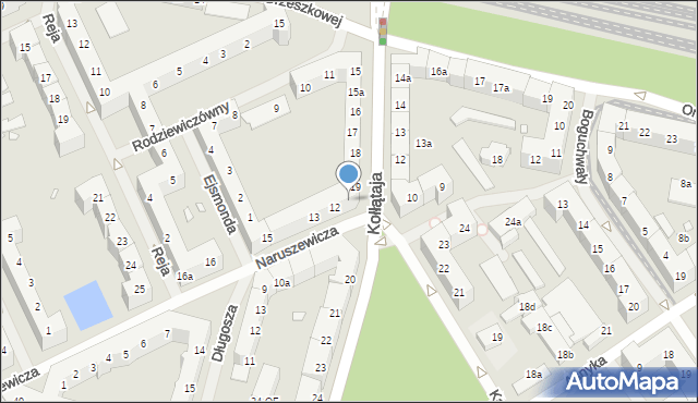 Szczecin, Naruszewicza Adama, ks. bp., 11, mapa Szczecina