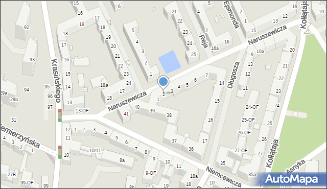 Szczecin, Naruszewicza Adama, ks. bp., 2, mapa Szczecina