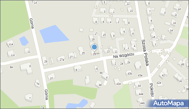 Szczecin, Na Wzgórzu, 23, mapa Szczecina