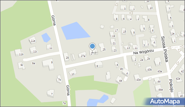 Szczecin, Na Wzgórzu, 27, mapa Szczecina