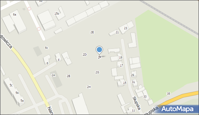 Szczecinek, Narutowicza Gabriela, 2F, mapa Szczecinek