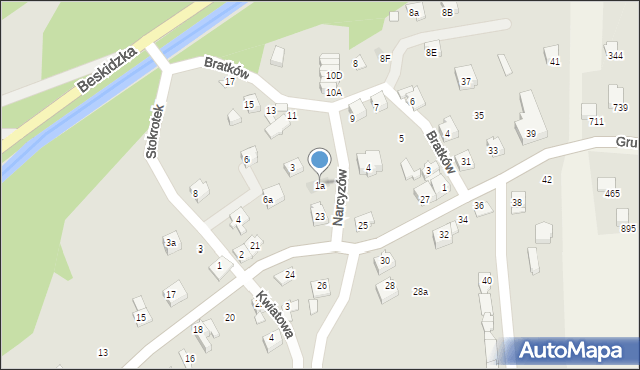 Szczyrk, Narcyzów, 1a, mapa Szczyrk