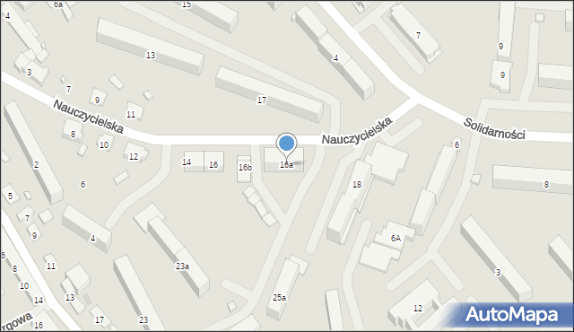 Szczytno, Nauczycielska, 16a, mapa Szczytno