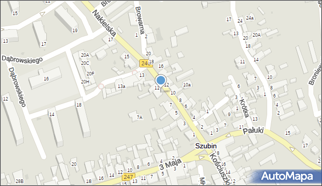 Szubin, Nakielska, 9, mapa Szubin