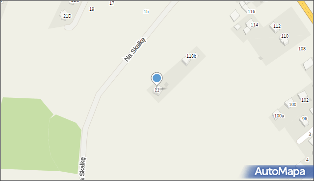 Szyce, Na Skałkę, 11, mapa Szyce