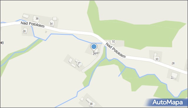 Targanice, Nad Potokiem, 25, mapa Targanice