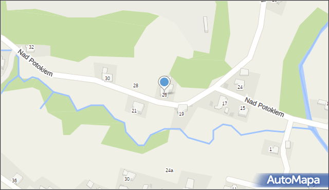 Targanice, Nad Potokiem, 26, mapa Targanice