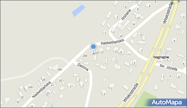 Tarnobrzeg, Nadwiślańska, 15, mapa Tarnobrzegu