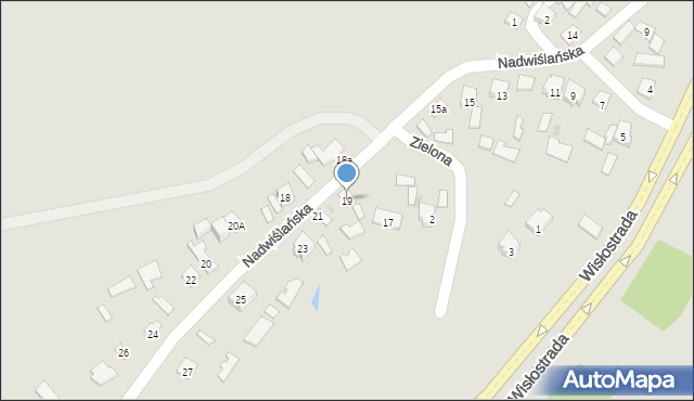 Tarnobrzeg, Nadwiślańska, 19, mapa Tarnobrzegu