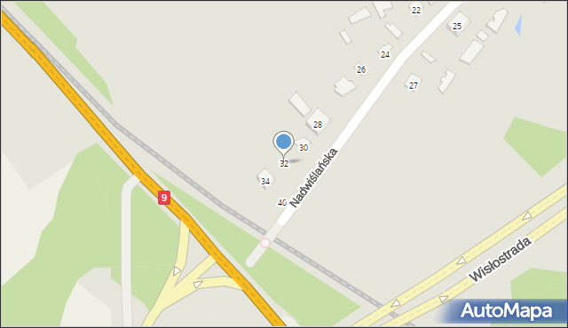 Tarnobrzeg, Nadwiślańska, 32, mapa Tarnobrzegu