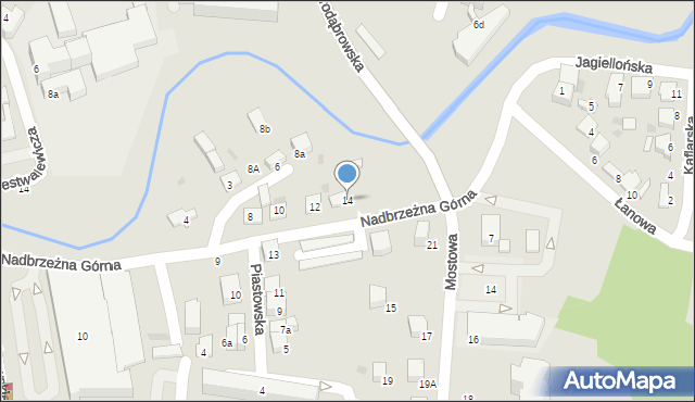 Tarnów, Nadbrzeżna Górna, 14, mapa Tarnów