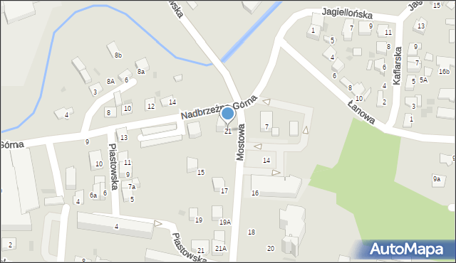 Tarnów, Nadbrzeżna Górna, 21, mapa Tarnów