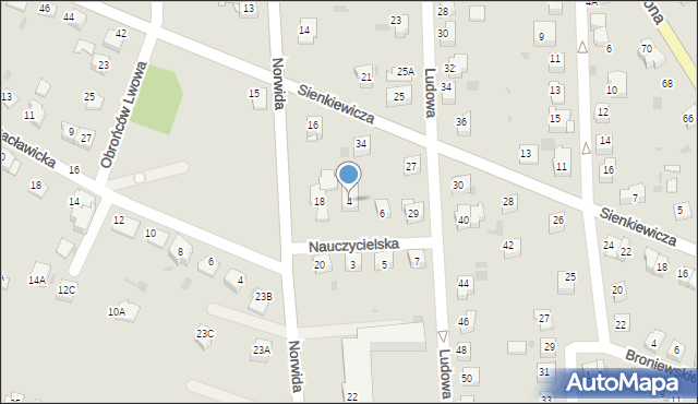 Tarnów, Nauczycielska, 4, mapa Tarnów