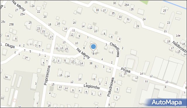 Tarnowiec, Na Młyny, 6, mapa Tarnowiec