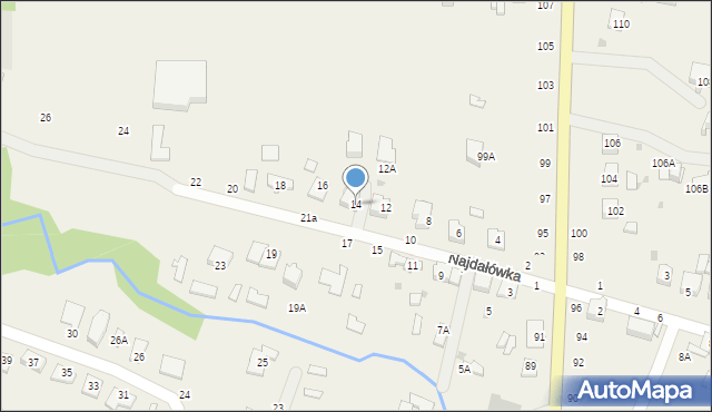 Tarnowiec, Najdałówka, 14, mapa Tarnowiec