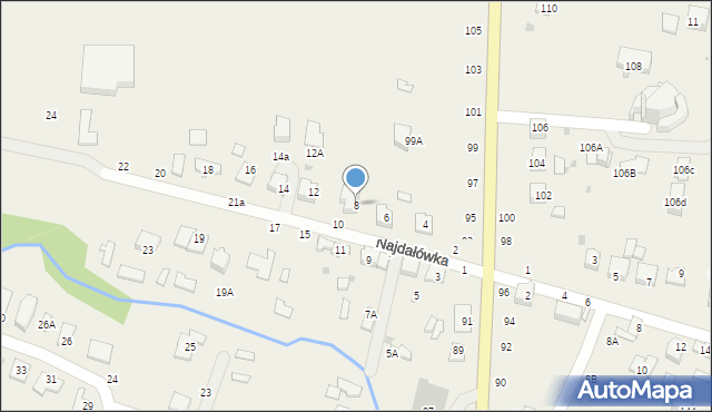 Tarnowiec, Najdałówka, 8, mapa Tarnowiec