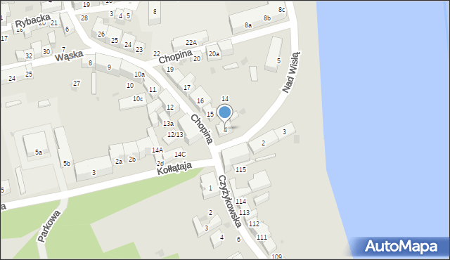 Tczew, Nad Wisłą, 4, mapa Tczew