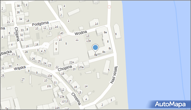 Tczew, Nad Wisłą, 8a, mapa Tczew