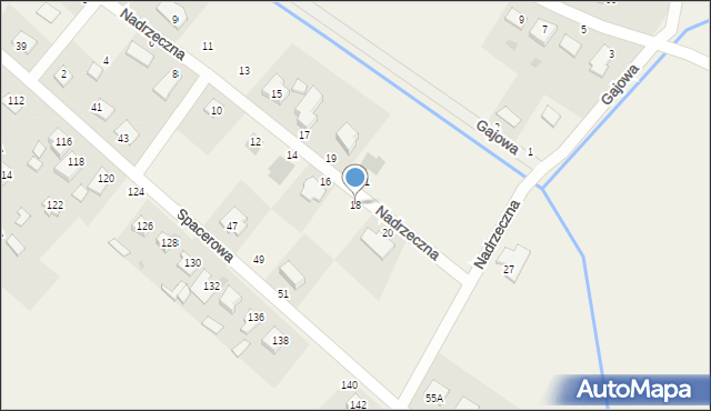 Teresin, Nadrzeczna, 18, mapa Teresin