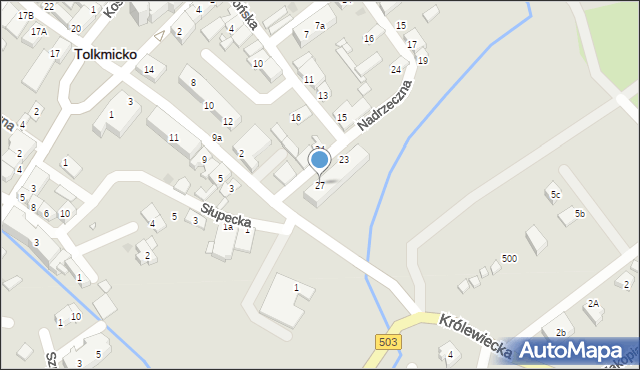Tolkmicko, Nadrzeczna, 27, mapa Tolkmicko