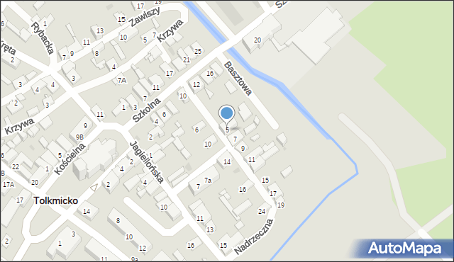 Tolkmicko, Nadrzeczna, 5, mapa Tolkmicko