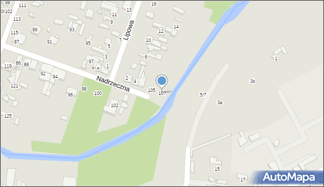 Tomaszów Mazowiecki, Nadrzeczna, 107, mapa Tomaszów Mazowiecki