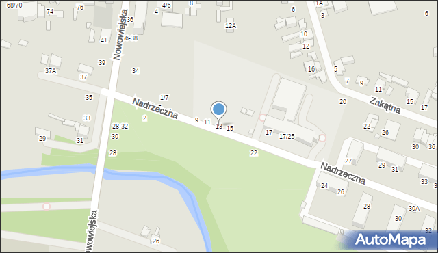 Tomaszów Mazowiecki, Nadrzeczna, 13, mapa Tomaszów Mazowiecki