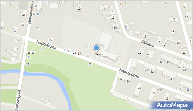 Tomaszów Mazowiecki, Nadrzeczna, 17, mapa Tomaszów Mazowiecki