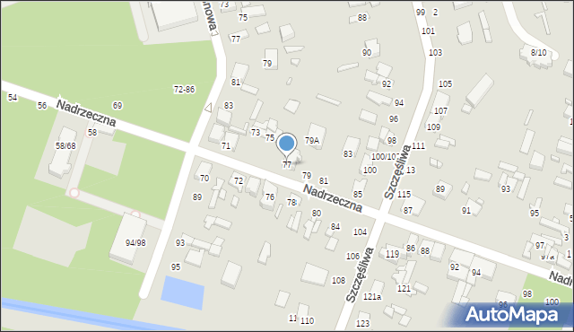 Tomaszów Mazowiecki, Nadrzeczna, 77, mapa Tomaszów Mazowiecki