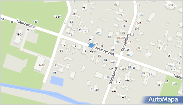 Tomaszów Mazowiecki, Nadrzeczna, 78, mapa Tomaszów Mazowiecki