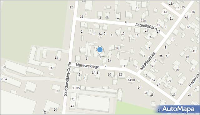 Tomaszów Mazowiecki, Narewskiego Stanisława, 7, mapa Tomaszów Mazowiecki