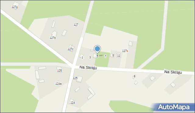 Topór, Na Skraju, 5, mapa Topór