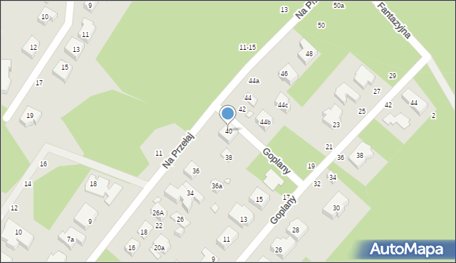 Toruń, Na Przełaj, 40, mapa Torunia