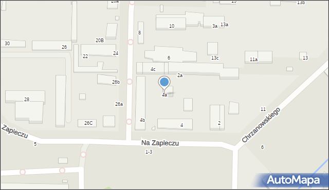 Toruń, Na Zapleczu, 4a, mapa Torunia