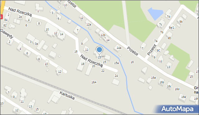 Toruń, Nad Rzeczką, 13, mapa Torunia